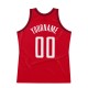Custom Red White-Black Authentic Throwback Basketball Jersey