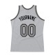 Custom Silver Gray Dark Gray-Black Authentic Throwback Basketball Jersey
