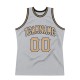 Custom Silver Gray Old Gold-Black Authentic Throwback Basketball Jersey