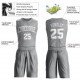 Custom Silver Gray White Round Neck Suit Basketball Jersey