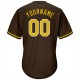 Custom Brown Gold-White Authentic Throwback Rib-Knit Baseball Jersey Shirt