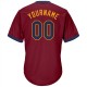 Custom Crimson Navy-Gold Authentic Throwback Rib-Knit Baseball Jersey Shirt