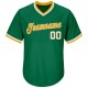 Custom Kelly Green White-Gold Authentic Throwback Rib-Knit Baseball Jersey Shirt