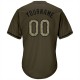 Custom Olive Camo-Black Authentic Salute To Service Throwback Rib-Knit Baseball Jersey Shirt