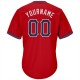 Custom Red Navy-White Authentic Throwback Rib-Knit Baseball Jersey Shirt
