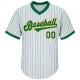 Custom White Kelly Green Strip Kelly Green-Gold Authentic Throwback Rib-Knit Baseball Jersey Shirt