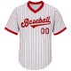 Custom White Red Strip Red-White Authentic Throwback Rib-Knit Baseball Jersey Shirt