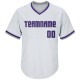 Custom White Purple-Gray Authentic Throwback Rib-Knit Baseball Jersey Shirt