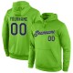 Custom Stitched Neon Green Navy-Gray Sports Pullover Sweatshirt Hoodie