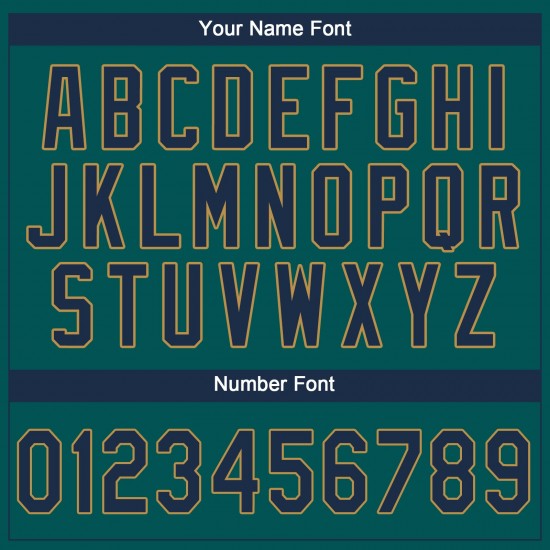 Custom Aqua Navy-Old Gold Performance T-Shirt