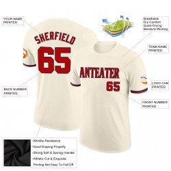 Custom Cream Red-Navy Performance T-Shirt