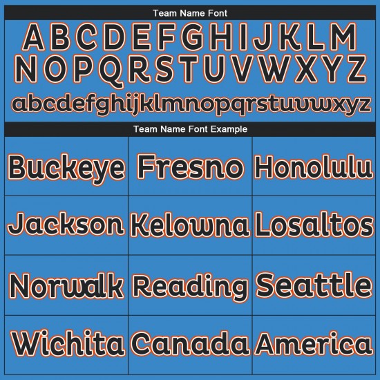 Custom Powder Blue Black-Orange Performance T-Shirt