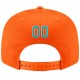 Custom Orange Aqua-White Stitched Adjustable Snapback Hat
