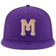 Custom Purple Old Gold-White Stitched Adjustable Snapback Hat