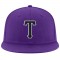 Custom Purple Black-White Stitched Adjustable Snapback Hat