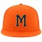 Custom Orange Black-Old Gold Stitched Adjustable Snapback Hat
