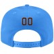 Custom Powder Blue Black-Orange Stitched Adjustable Snapback Hat
