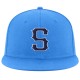 Custom Powder Blue Navy-White Stitched Adjustable Snapback Hat