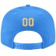 Custom Powder Blue Gold-White Stitched Adjustable Snapback Hat