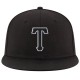 Custom Black Black-White Stitched Adjustable Snapback Hat