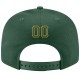 Custom Green Green-Gold Stitched Adjustable Snapback Hat