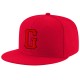 Custom Red Red-Black Stitched Adjustable Snapback Hat