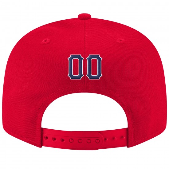 Custom Red Navy-White Stitched Adjustable Snapback Hat