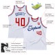 Custom White Red-Royal Authentic Throwback Basketball Jersey