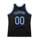 Custom Black Light Blue-Red Authentic Throwback Basketball Jersey