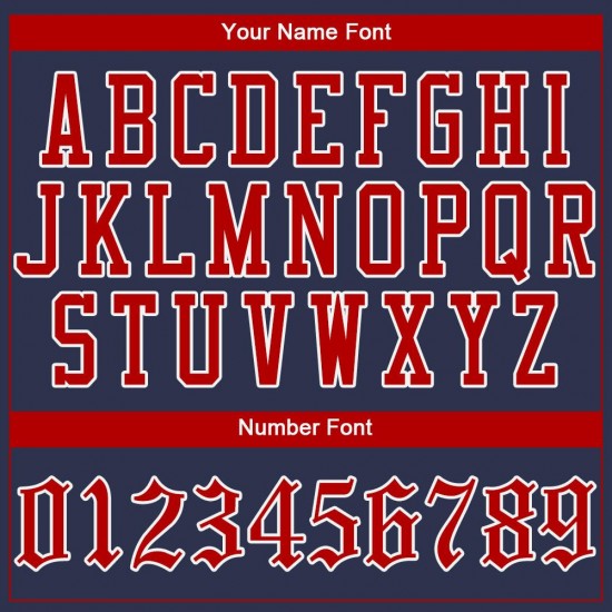 Custom Navy Red-White Authentic Baseball Jersey