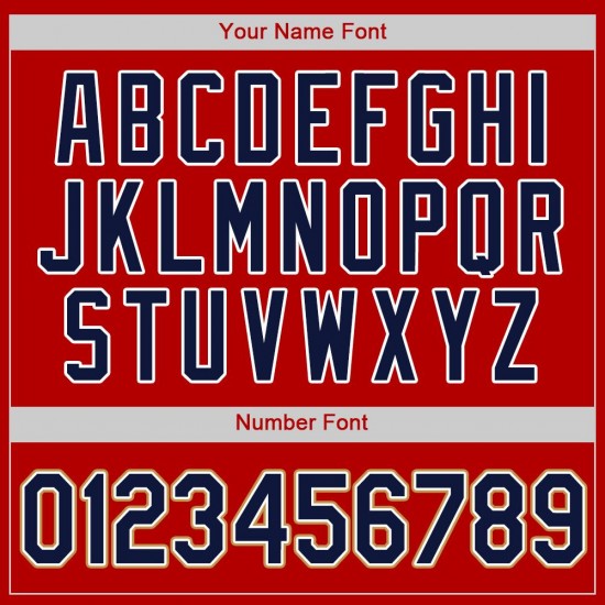 Custom Red Navy-Old Gold Authentic Baseball Jersey