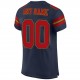 Custom Navy Red-Old Gold Mesh Authentic Football Jersey