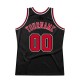 Custom Black Red-White Authentic Throwback Basketball Jersey