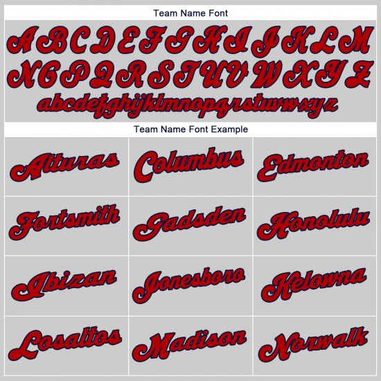 Custom Gray Red-Navy Authentic Baseball Jersey