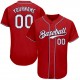 Custom Red White-Navy Authentic Baseball Jersey
