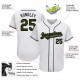 Custom White Olive-Black Authentic Memorial Day Baseball Jersey