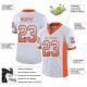 Custom White Orange-Navy Mesh Drift Fashion Football Jersey