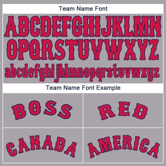Custom Gray Red-Navy Baseball Jersey