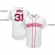 Custom White Red-Navy Baseball Jersey