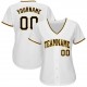 Custom White Black-Gold Baseball Jersey